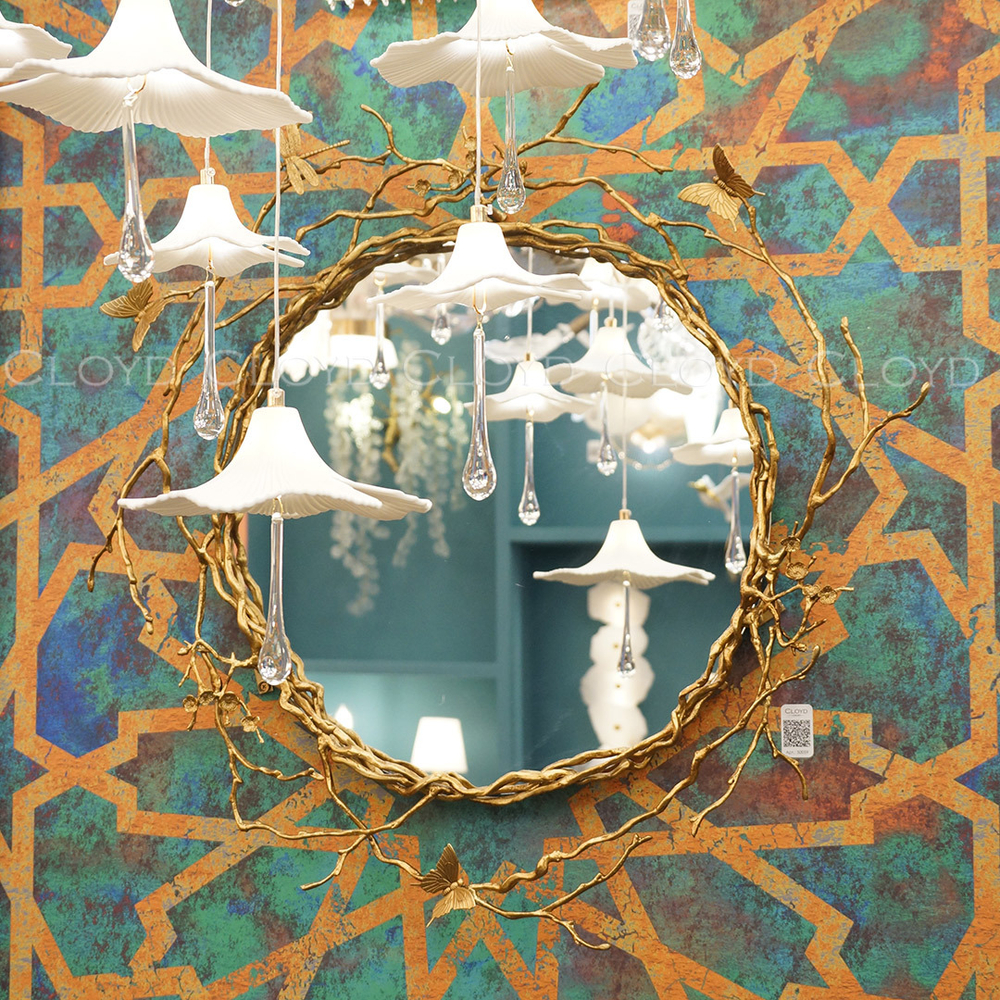 Зеркало Cloyd ZULU Mirror / Ø80 см - латунь (арт.50059)