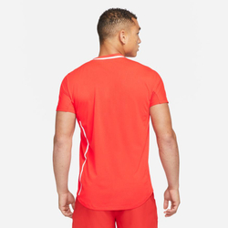 Мужское теннисное поло Nike Spring Slam Ultimate Zip Polo M - habanero red/white