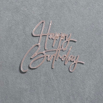 Декор акриловый "Happy Birthday" серебро 8,5*7,5 см