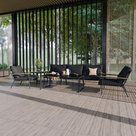 Лаунж зона Ideal Patio ФЕСТА черная с трехместным диваном