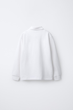 ZARA БАЗОВОЕ ПОЛО, БЕЛЫЙ