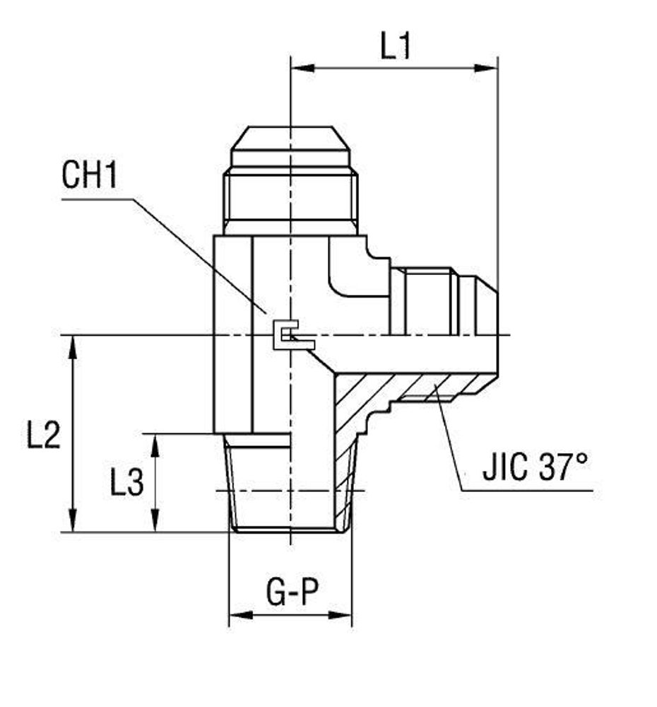 Штуцер FLC JIC 9/16&quot; BSPT3/8&quot;