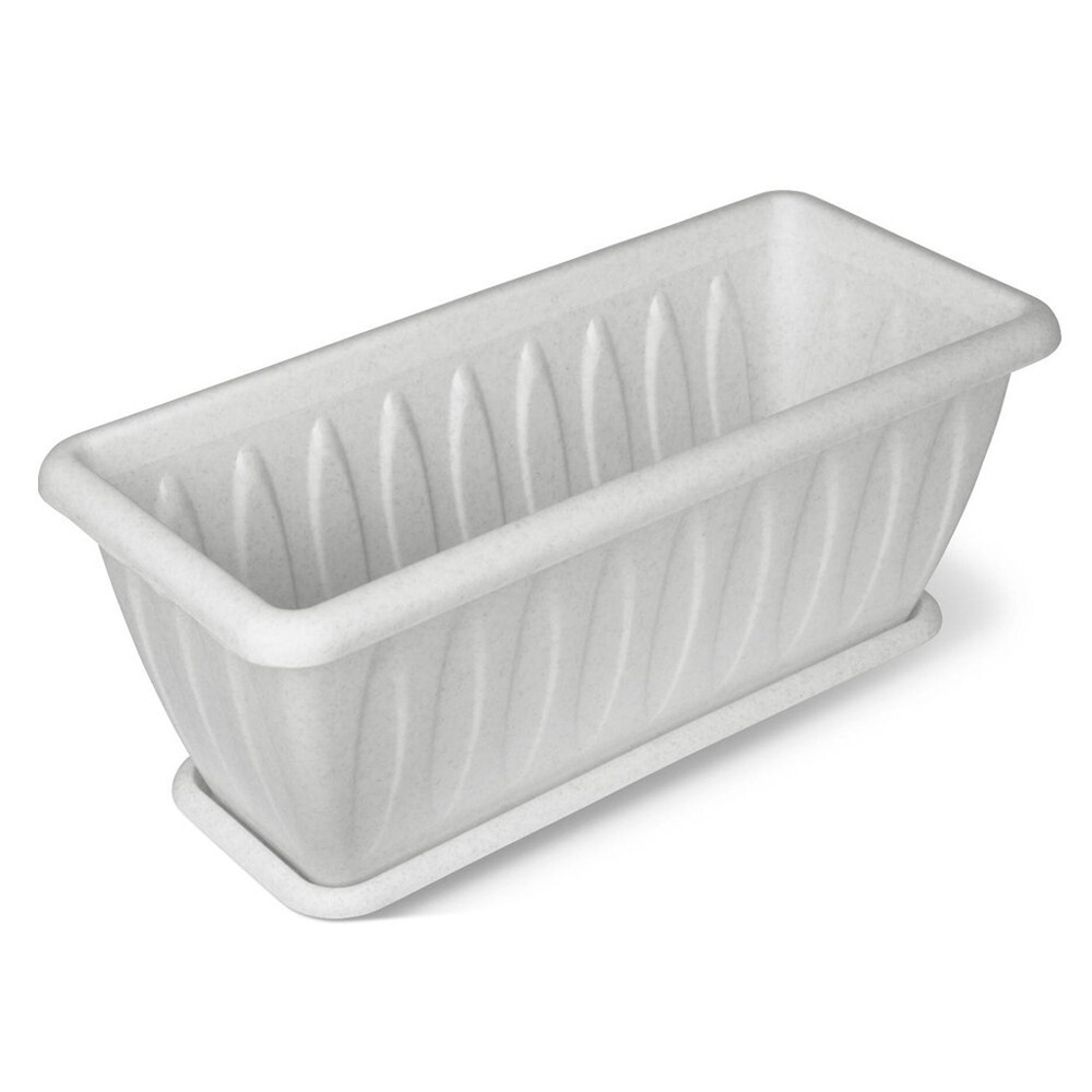 Ящик для растений "Фелиция" с поддоном мрамор