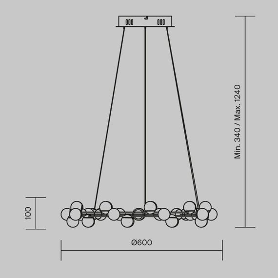 Подвесная светодиодная люстра Maytoni Tessara MOD081PL-L50G3K