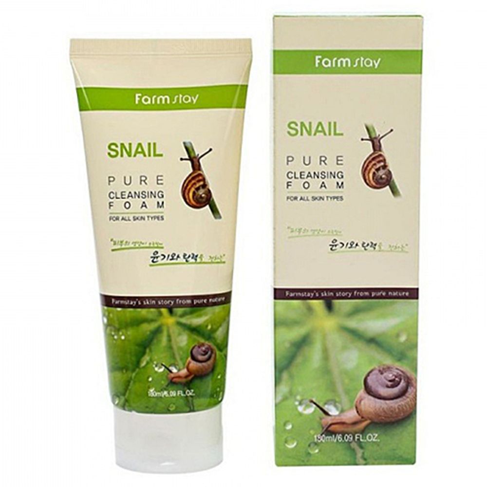 FarmStay Пенка очищающая с экстрактом улитки - Snail pure cleansing foam, 180мл