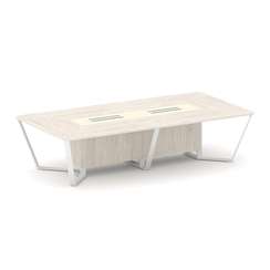 Steel Meet Стол переговорный прямоугольный KMK-PR.B.SP-12 Денвер Светлый/Ваниль Глянец/Металл Белый