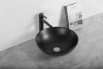 Раковина CR3301MB накладная, чёрная матовая, круглая, 400х400х140 Ceruttispa