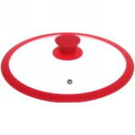 Крышка для посуды 24см красная силиконовая ручка