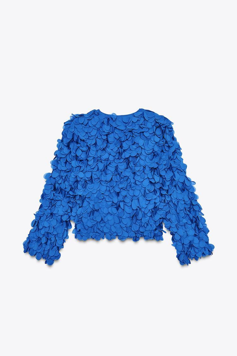 ZARA КАРДИГАН ИЗ ЛЕПЕСТКОВ, ЯРКО-СИНИЙ