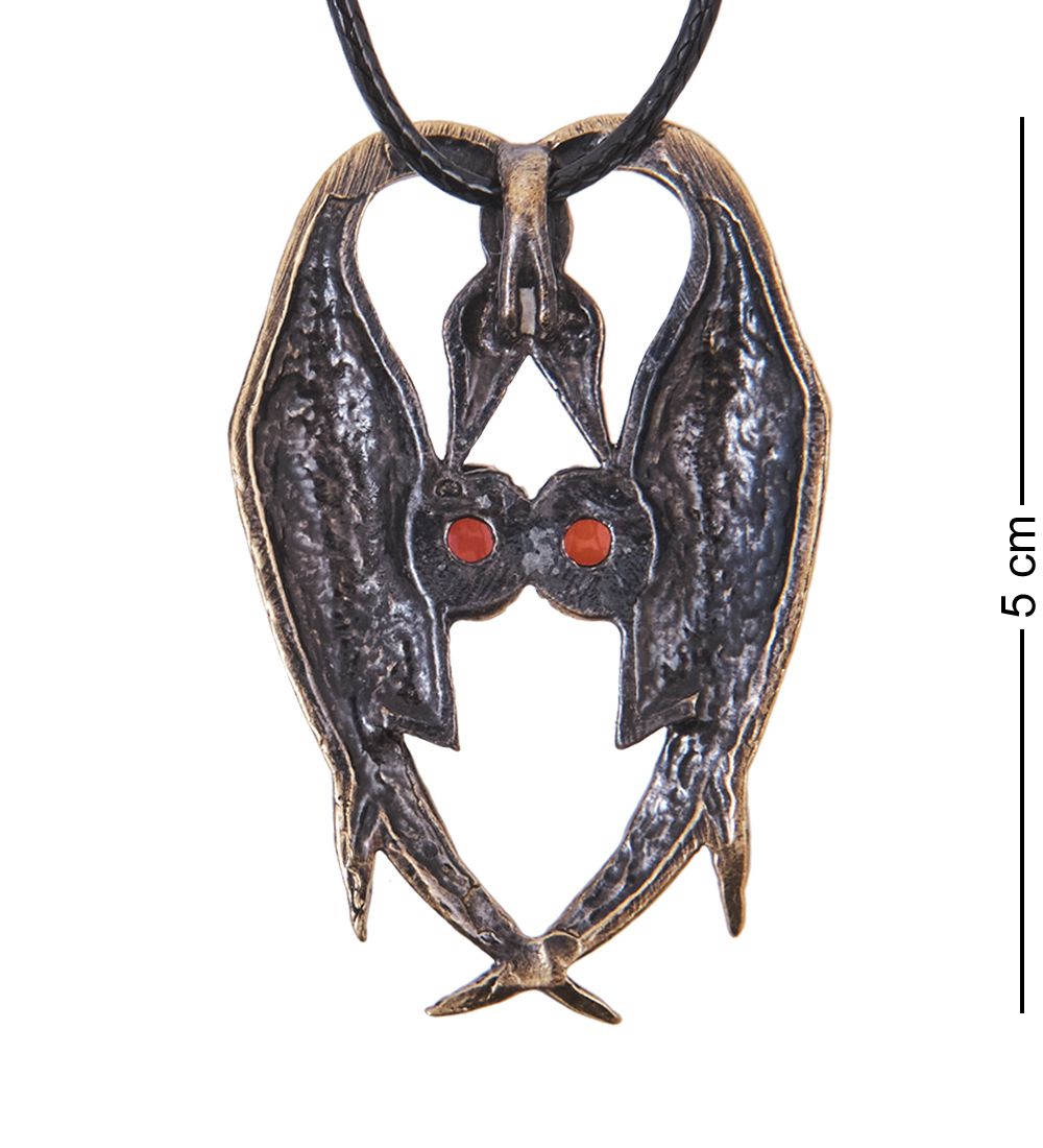 AM-4164 Подвеска «Цапли» (латунь, янтарь)