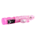 Вибромассажер с функцией ротации и с поступательными движениями - 23,5 см. (Цвет: розовый)