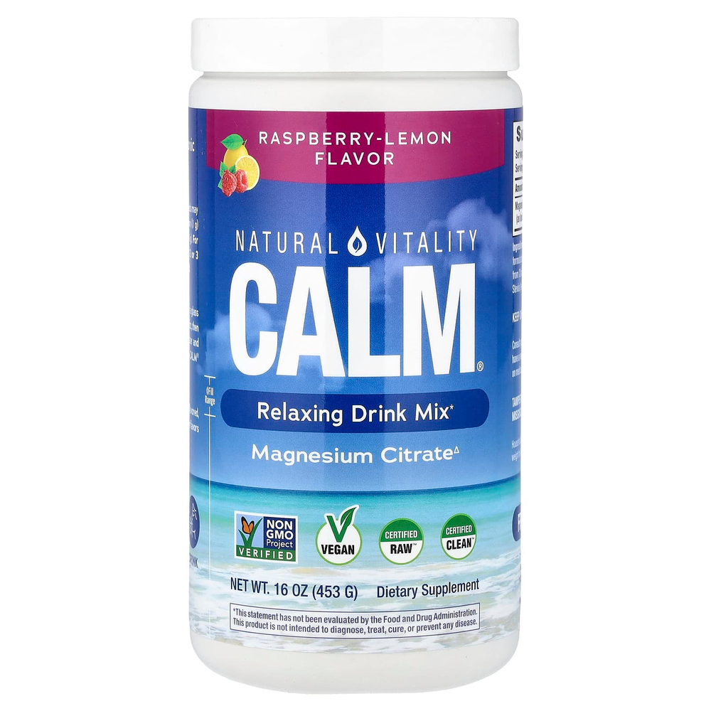 Natural Vitality, CALM®, расслабляющая смесь для приготовления напитка, малина и лимон, 453 г (16 унций)