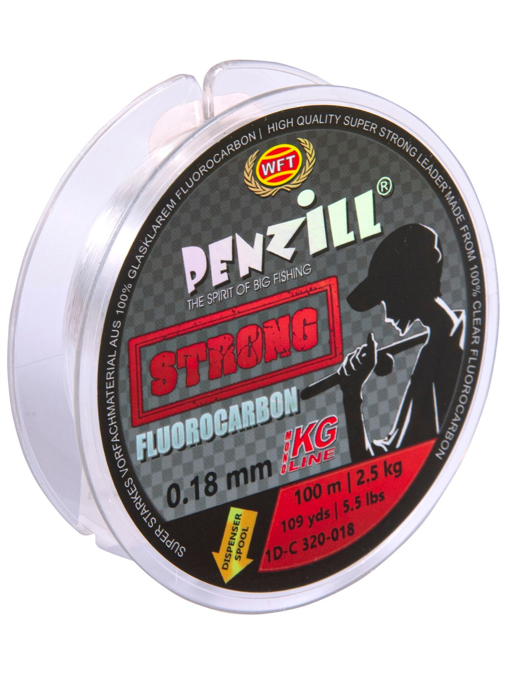 Леска монофильная WFT KG Penzill FLUOROCARBON Strong 100 м, 0.18 мм