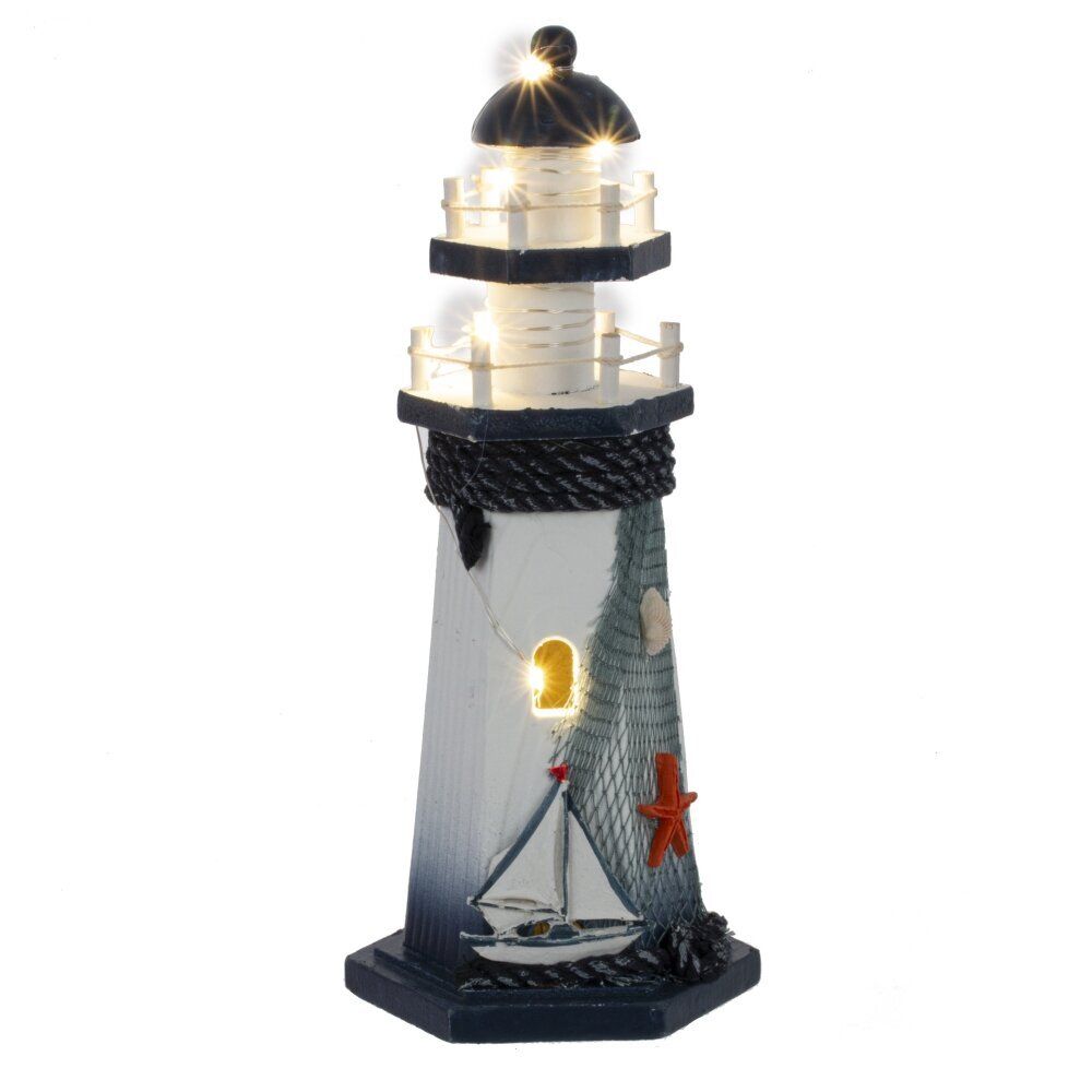 GAEM Фигурка декоративная "Маяк" (подсветка 3xLR44) , L11,5 W10 H26,5 см . 4в.