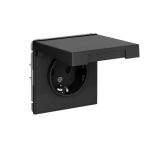 ARTGALLERY РОЗЕТКА с заземл. со шторк. с крышкой, 16А, IP20, механизм, КАРБОН