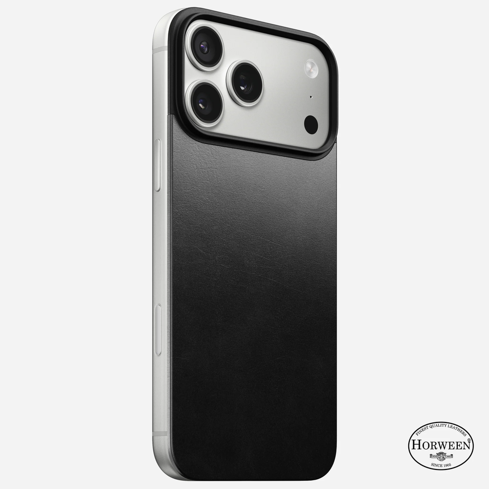 Задняя панель кожаная (Horween) Nomad Magnetic Leather  для iPhone 17 Pro Max Magsafe черный