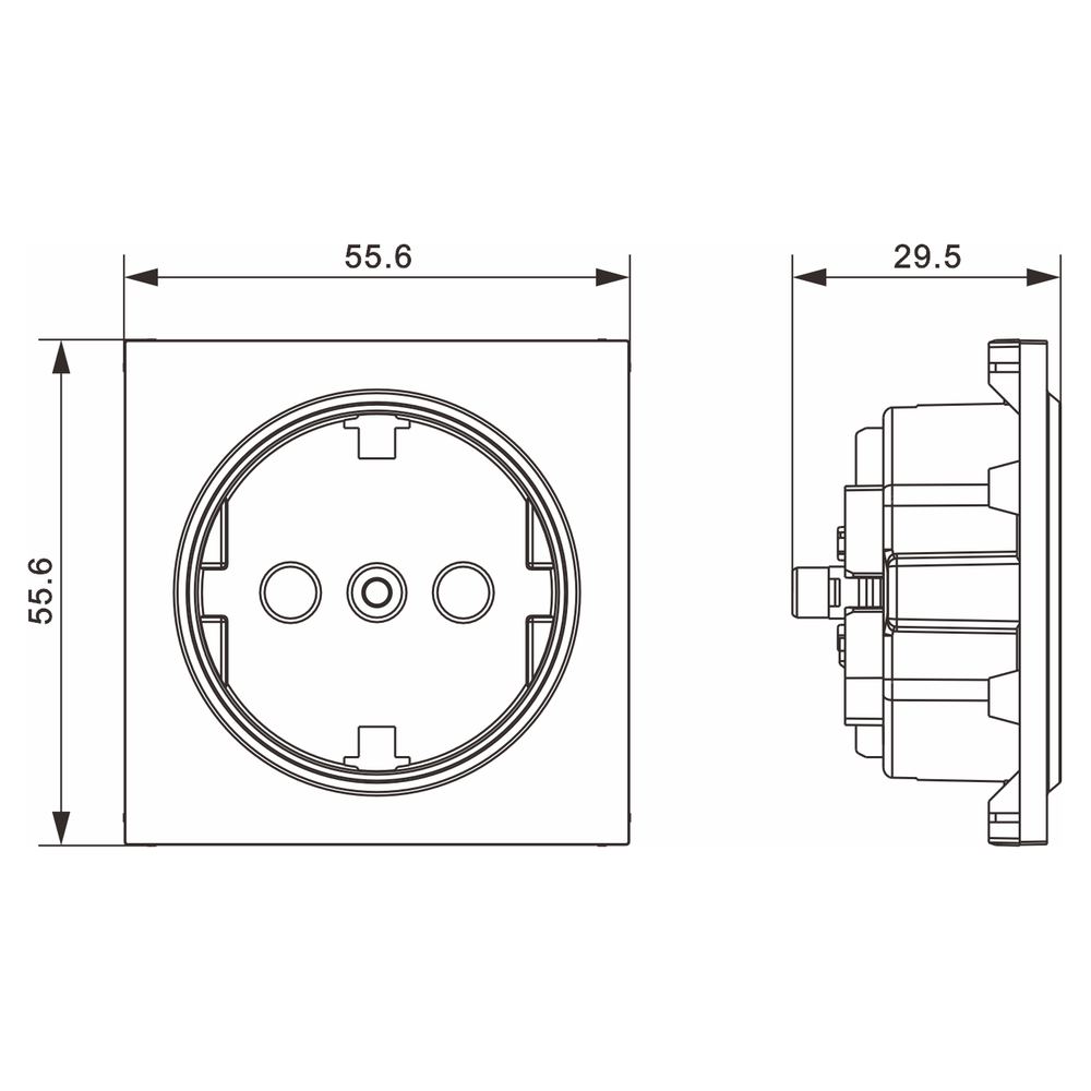 Накладка для розетки Schuko с заземлением, со шторками 16A 250 В~, серия A07