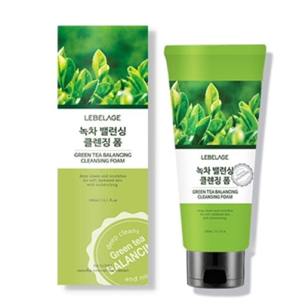 Green tea cleansing foam. Lebelage пенка для умывания с зеленым чаем - Green Tea Cleansing Foam, 100мл. Lebelage Green Tea Balancing Cleansing Foam, 180ml. Lebelage Lemon Detox Cleansing Foam, 180ml. Lebelage балансирующая пенка для умывания с зеленым чаем, Green Tea Balancing 180мл.