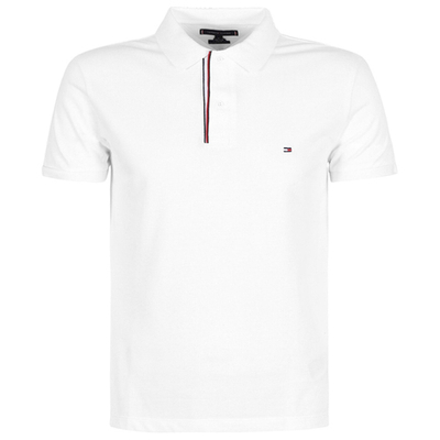 Мужское теннисное поло Tommy Hilfiger Essential RWB Detail Slim Polo - white