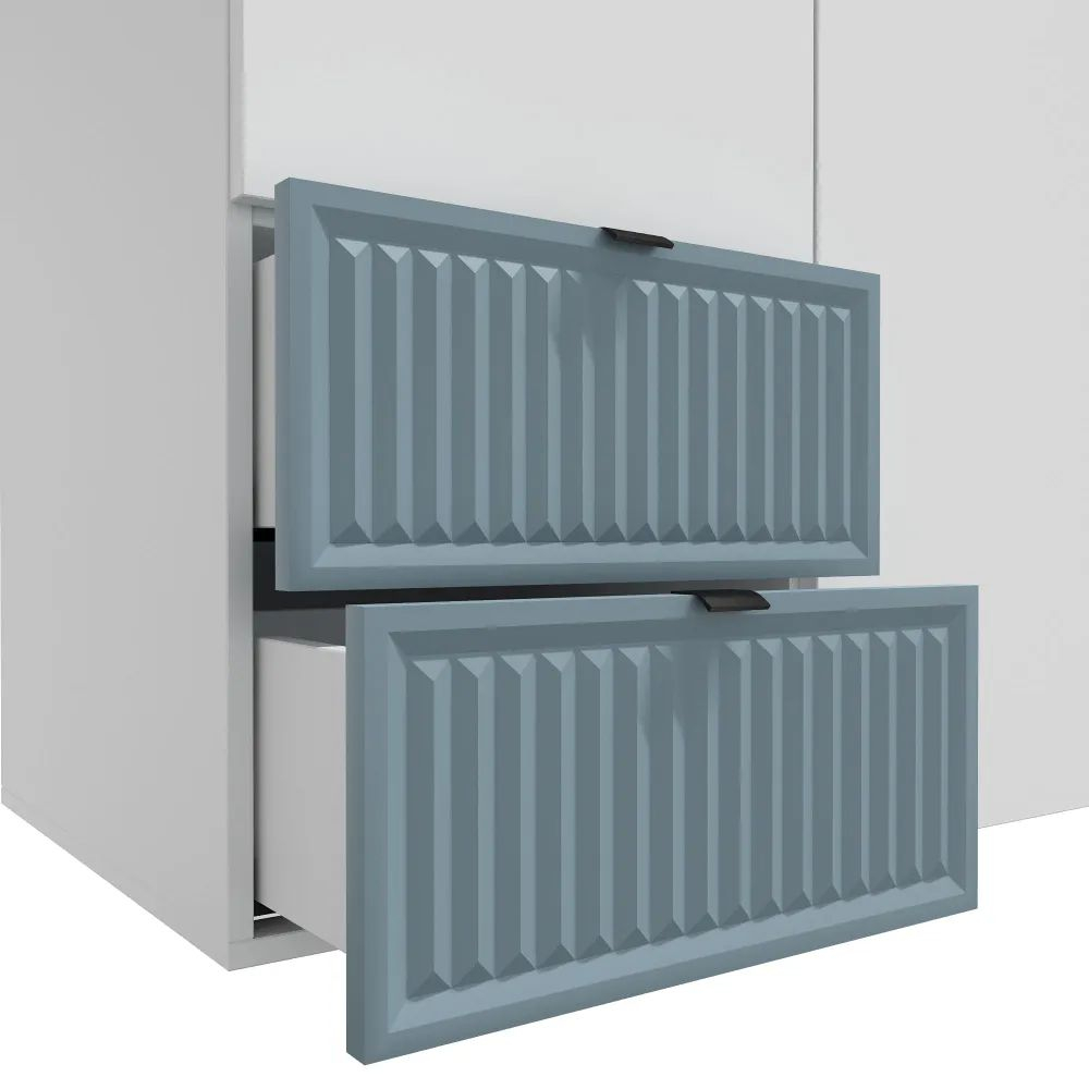 Шкаф для одежды, Окленд, белый,синий 79-676-Т