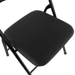 Стул складной BRABIX "Golf CF-007", черный каркас, кожзам черный