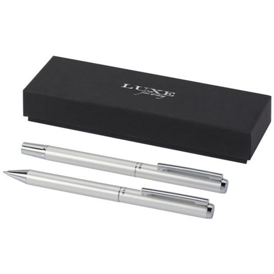Подарочный комплект из шариковой ручки и ручки-роллера Lucetto из переработанного алюминия