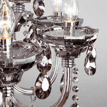 Люстра подвесная 309/15 хром/дымчатый хрусталь Strotskis Lecce Bogate's