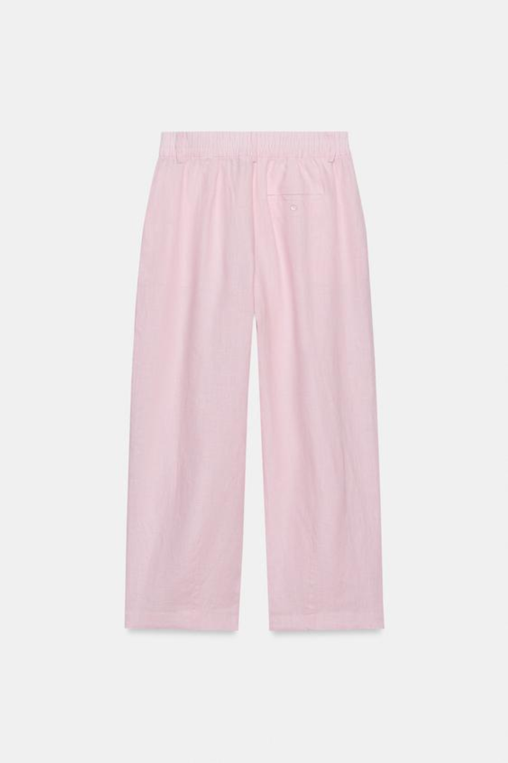 ZARA БРЮКИ ИЗ ЛЬНА СО СКЛАДКАМИ — ZW COLLECTION, РОЗОВЫЙ