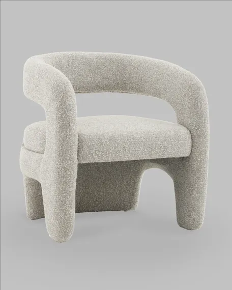 Лаунж-кресло Boon, серебристое букле