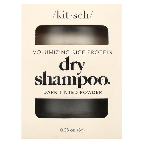 Kitsch, Сухой шампунь с рисовым протеином для увеличения объема, темная тонирующая пудра, 8 г (0,28 унции)