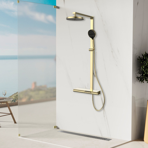 Душевая стойка Vincea Aspire VSFS-4AS1BG с изливом, брашированное золото