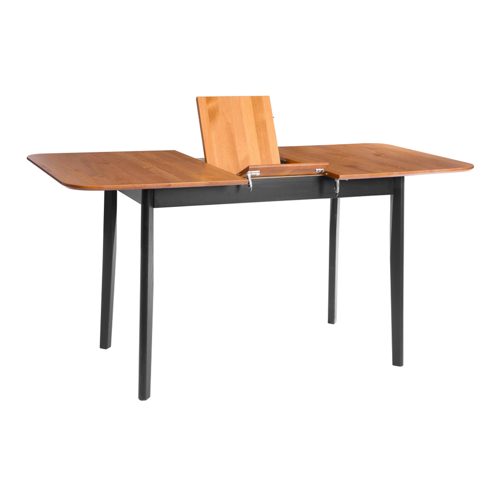 Стол Соната Люкс раздвижной/Sonata Lux extension table массив сосны, антик/чёрный, 120-(150)х75х75 см
