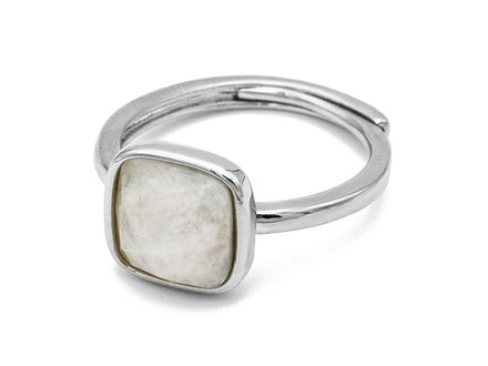 Кольцо квадратное "Лунный Камень" 10,5мм (уценка)