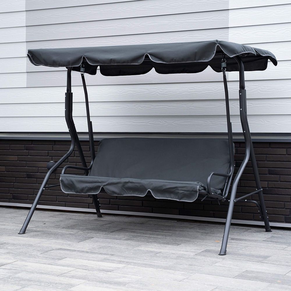 Качели садовые 3-местные (серый)