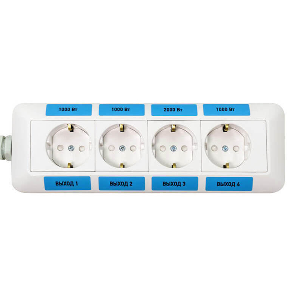 Блок розеток 4 выхода для контроллера Джинн, подключение нагрузки 220 В