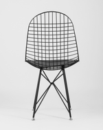 Стул обеденный Eiffel черный с черной подушкой