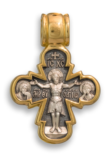 Крест «РАСПЯТИЕ С ПРЕДСТОЯЩИМИ. БОЖИЯ МАТЕРЬ ОРАНТА»