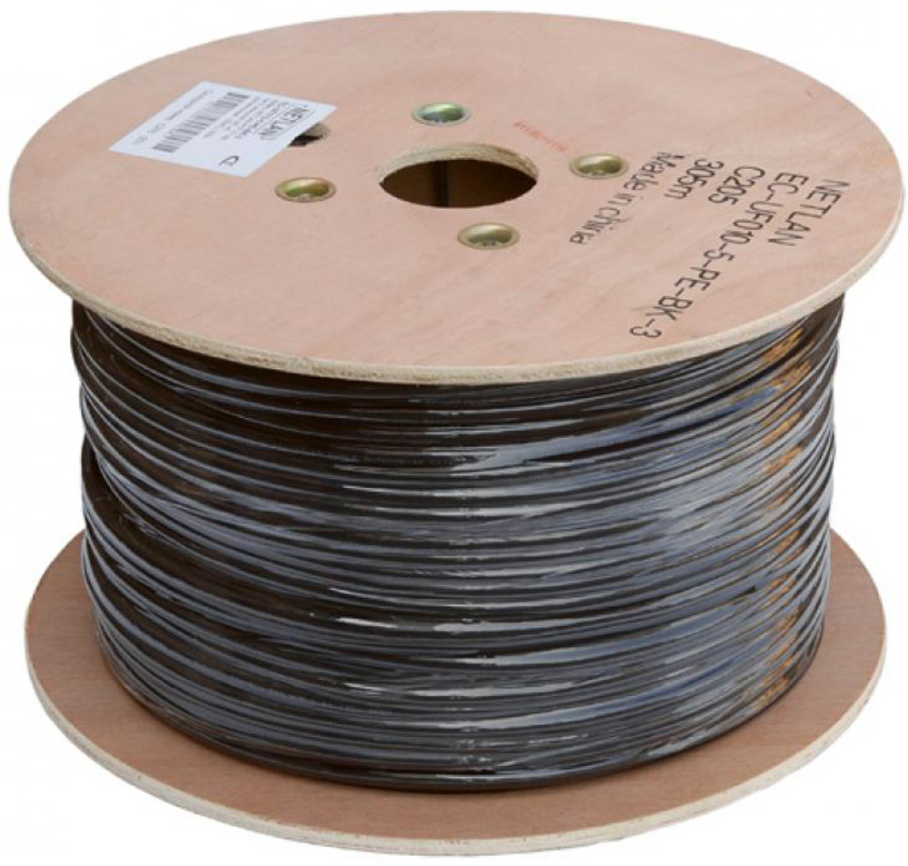 Кабель витая пара U/UTP 5e кат. 25 пар Netlan EC-UU025-5-PE-BK-3
