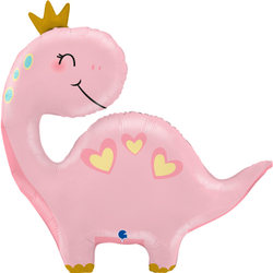 Фигура милого розового динозаврика с гелием
