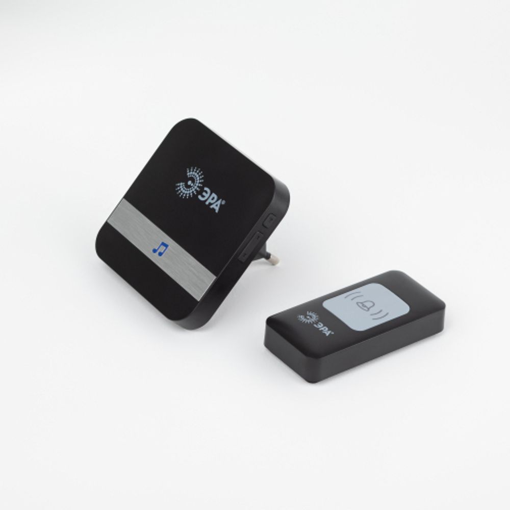 Звонок дверной ЭРА C94 беспроводной, от сети, черный, 52 мелодии | Электрозвонки беспроводные