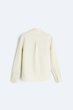 ZARA РУБАШКА ИЗ 100% ЛЬНА, ПЕСОЧНЫЙ