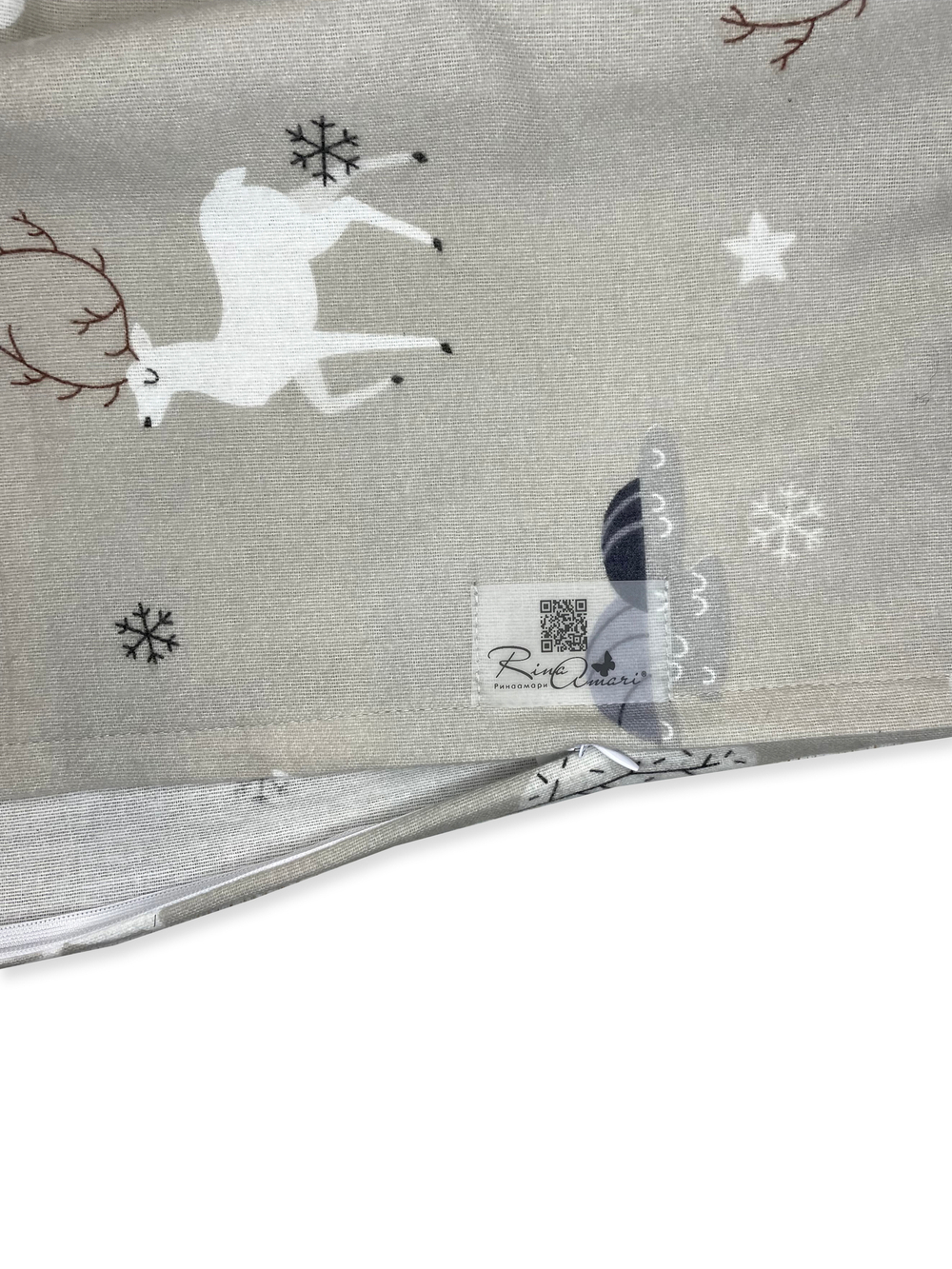 Пододеяльник на молнии Олени фланель RinaAmari Размер 110*140