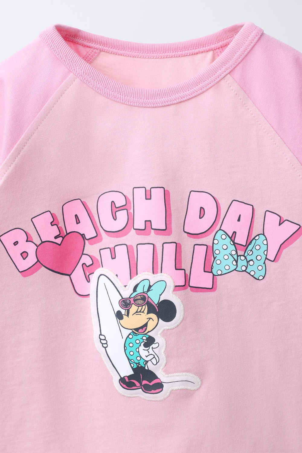 ZARA ФУТБОЛКА С РУКАВАМИ РЕГЛАН MINNIE MOUSE © DISNEY, РОЗОВЫЙ