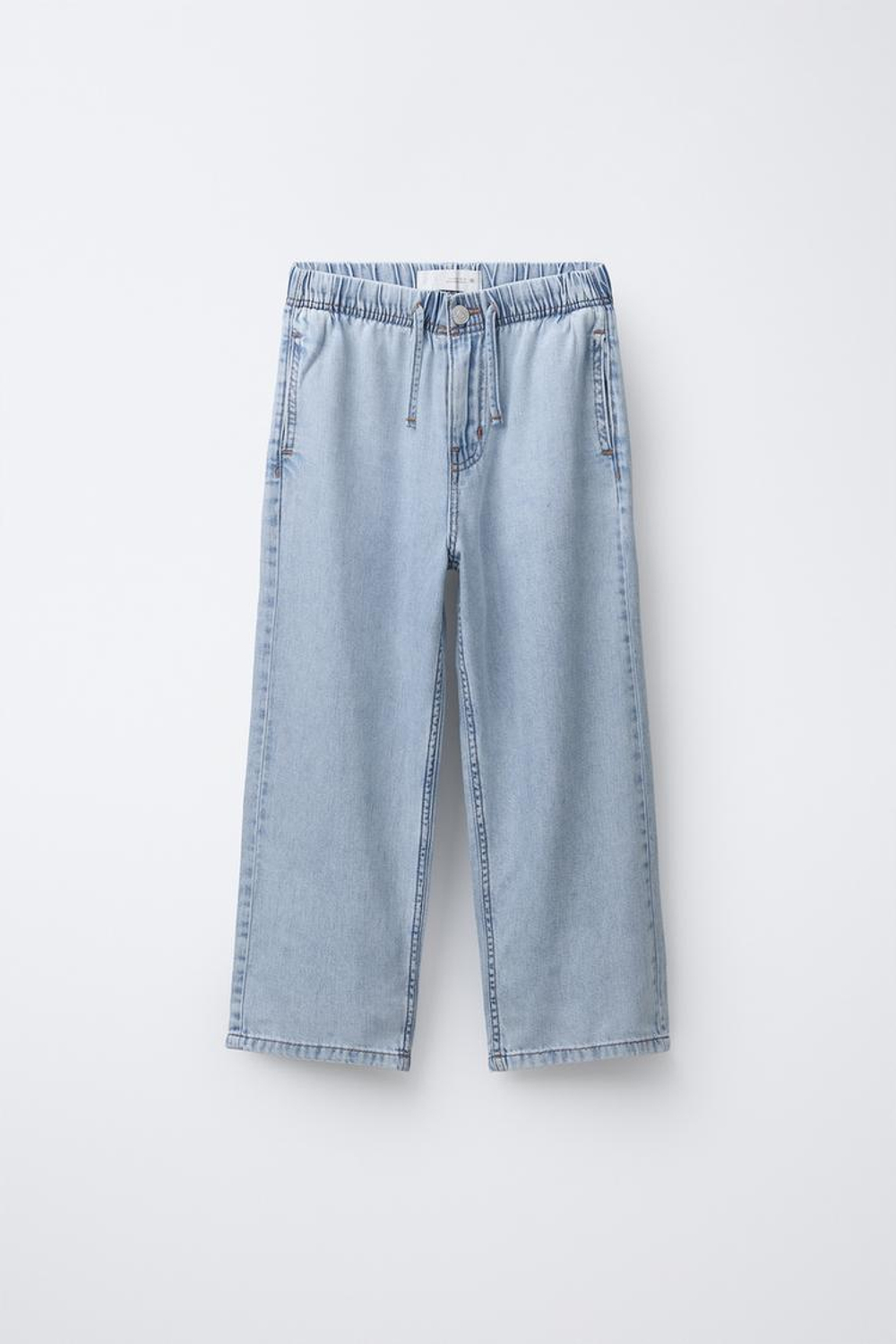 ZARA ДЖИНСЫ ШИРОКОГО КРОЯ, СИНИЙ