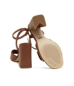 Кожаные босоножки на каблуке Guess - коричневый(FLJKRN LEA03)