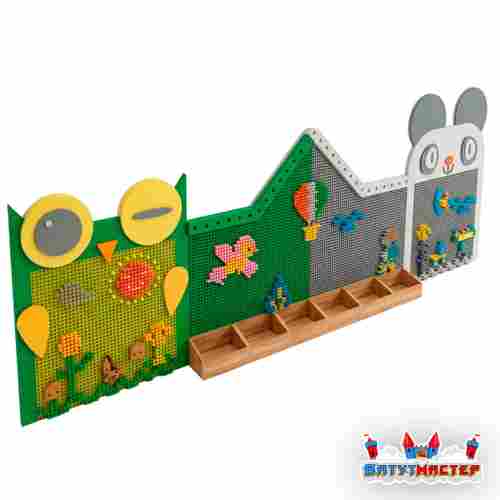 Интерактивная игровая стена «Мир фантазий», с мозаичными элементами