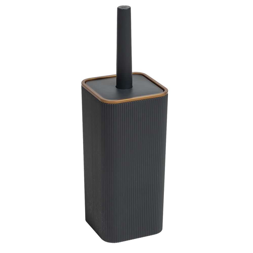 Набор для унитаза РИФ (ерш+подставка) квадратный темно-серый/бронза