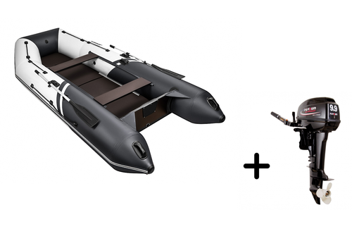Броня-360 СК белый-черный + PARSUN T 9.9 (15) BMS (комплект лодка + мотор)