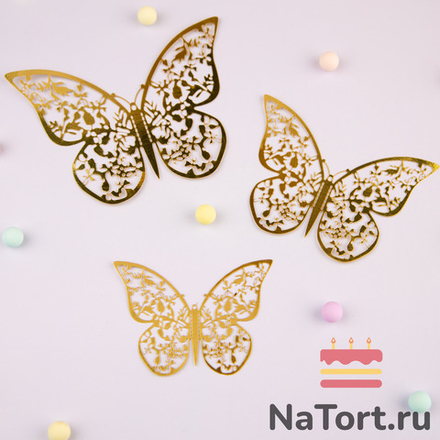 Набор украшений для торта «Бабочки №1», 12 шт