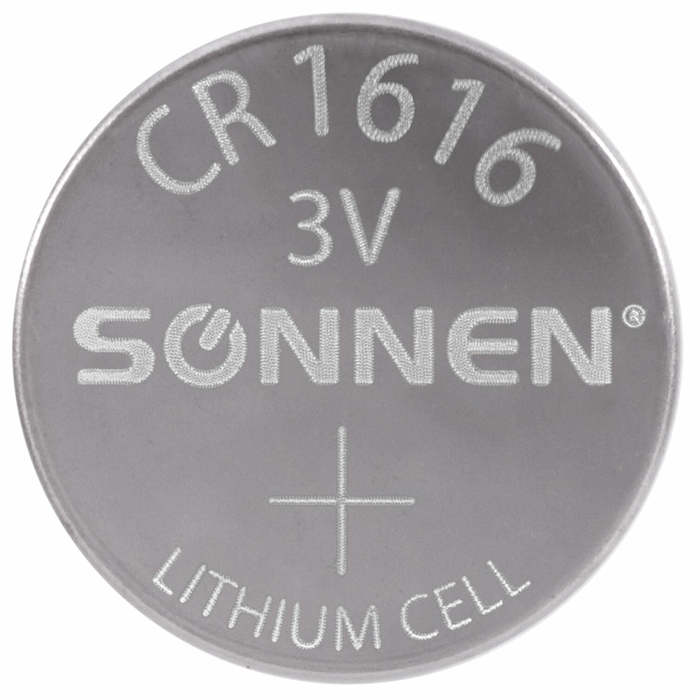 батарейка литиевая CR1616 1 шт. "таблетка дисковая кнопочная" SONNEN Lithium в блистере (40 штук в упаковке)